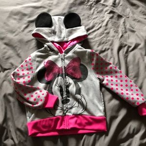 Toddler Minnie Mouse zip up hoodie with ears